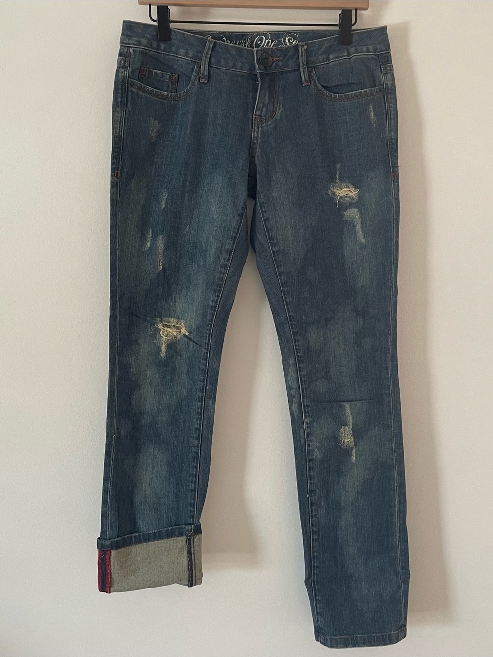 Converse One Star Y2K Sheridan Skinny Distressed Denim Jeans Cotton Women’s 28
